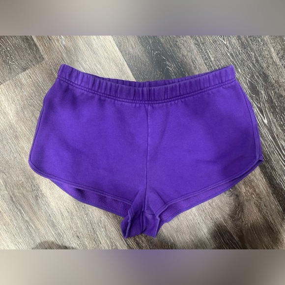 TNA Pants - TNA Aritzia Cozy AF Short Shorts Fleece Cotton Deep Purple Lounge Comfy Medium